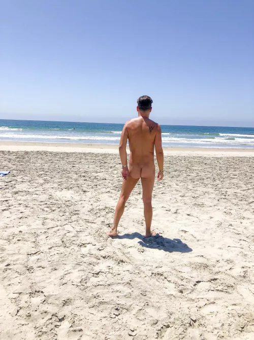 Suns out buns out at Blacks Beach in La Jolla, California