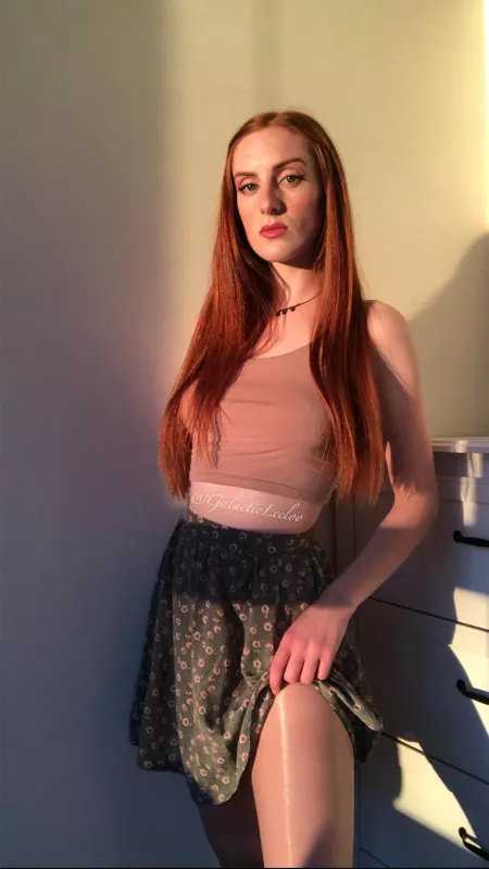 Sunshine on sheer shiny nylons by GalacticLeeloo