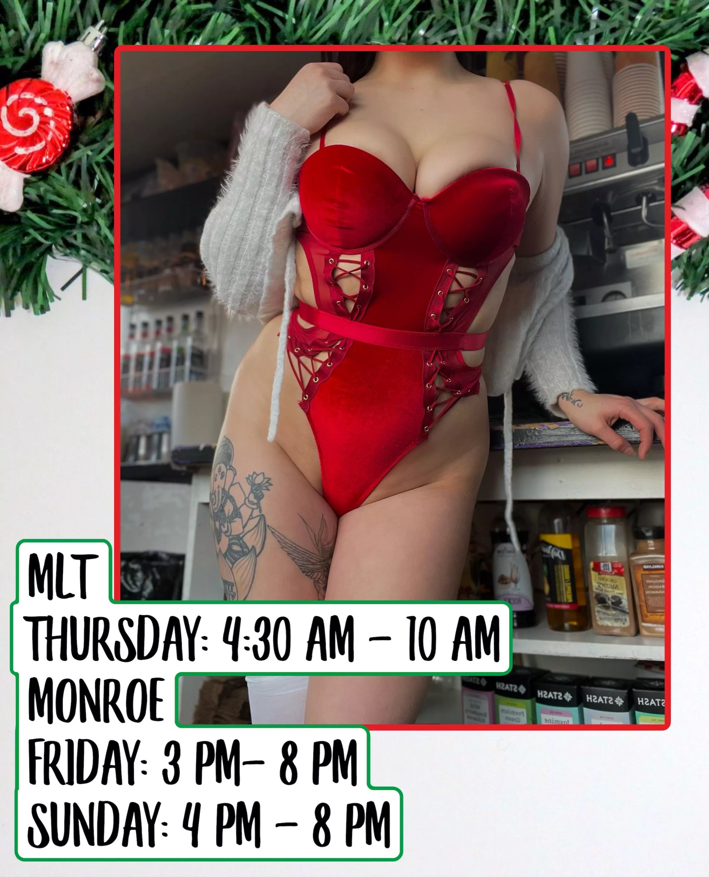 @sunshynebarista Make sure to follow my new account @barista_sunshyne as my main was disabled🥺 Rest of this weeks schedule 🌴💋 MLT: 21709 SR-99 Mountlake Terrace WA Monroe: 19090 US-2 Monroe WA posted by AttitudeImpossible26