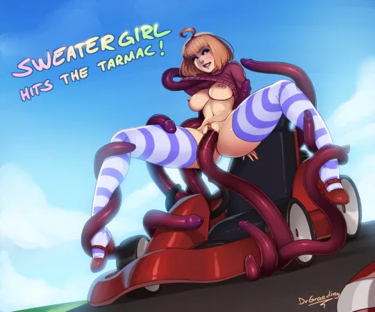 Sweatergirl goes go-karting!l by DrGraevling (female) by Vxwolf1