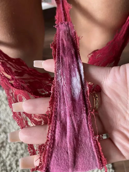 Sweaty and creamy panties after today’s gym session 👅 I cum in them too 💦 by klaudiaxxx