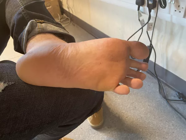 Sweaty foot under the desk at work 😱🥵 by SoleWorshiper54