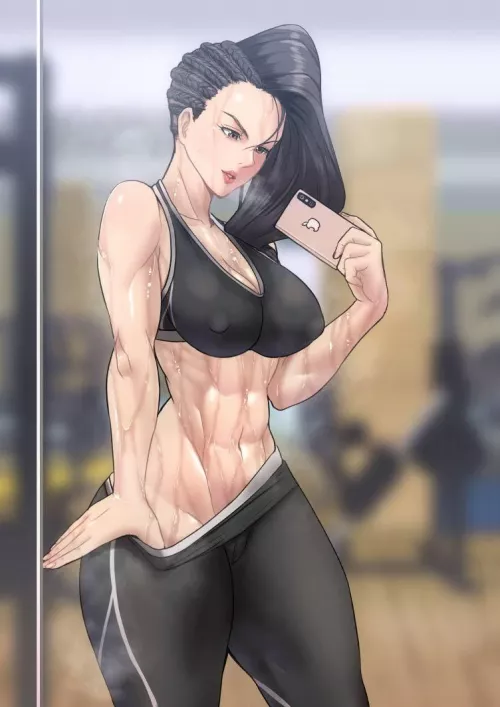 Sweaty gym girl. by Randomredditor_Mk24