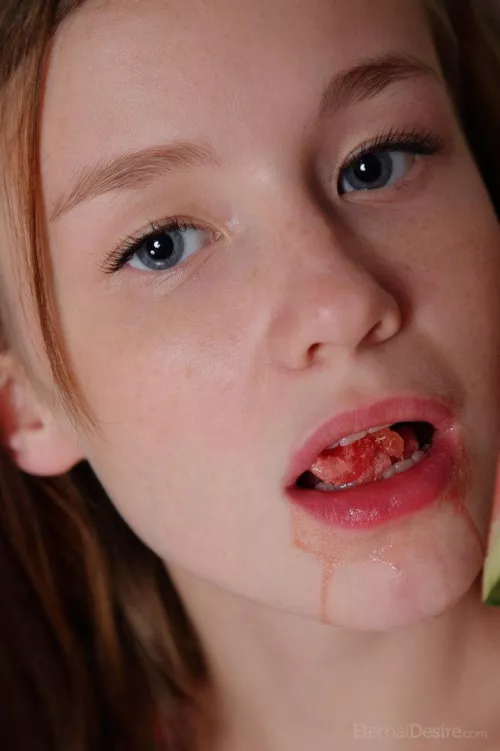 Sweet Emily enjoys sweeter fruit. by Colonize-her