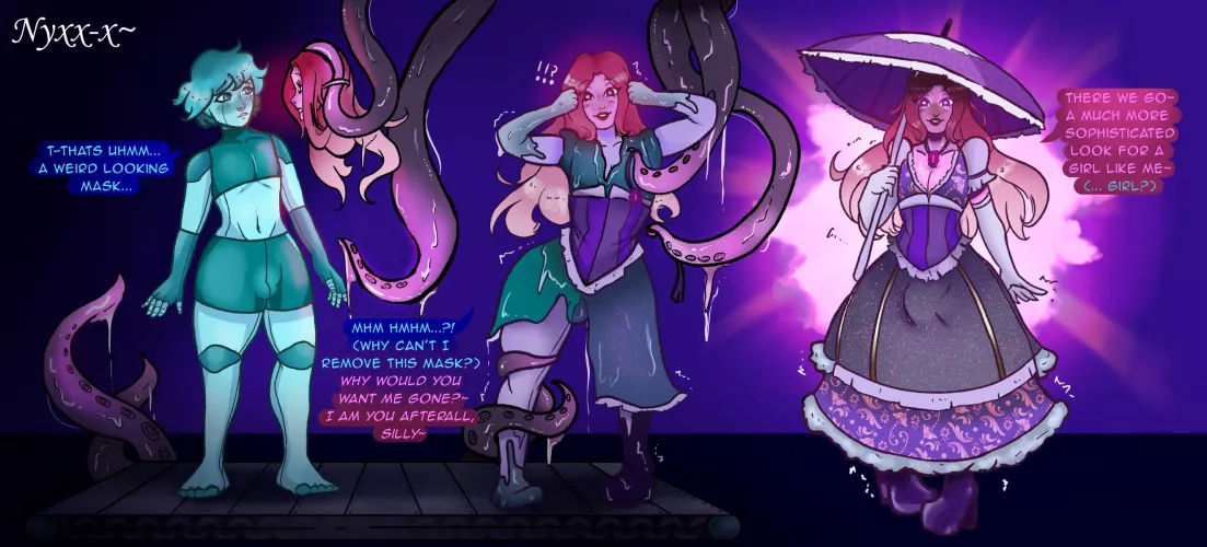 Sweet Little Jacqueline~ [Feminization, Possession, Mind Control, Mask, Femboy] by me (Commission) by Nyxx-x