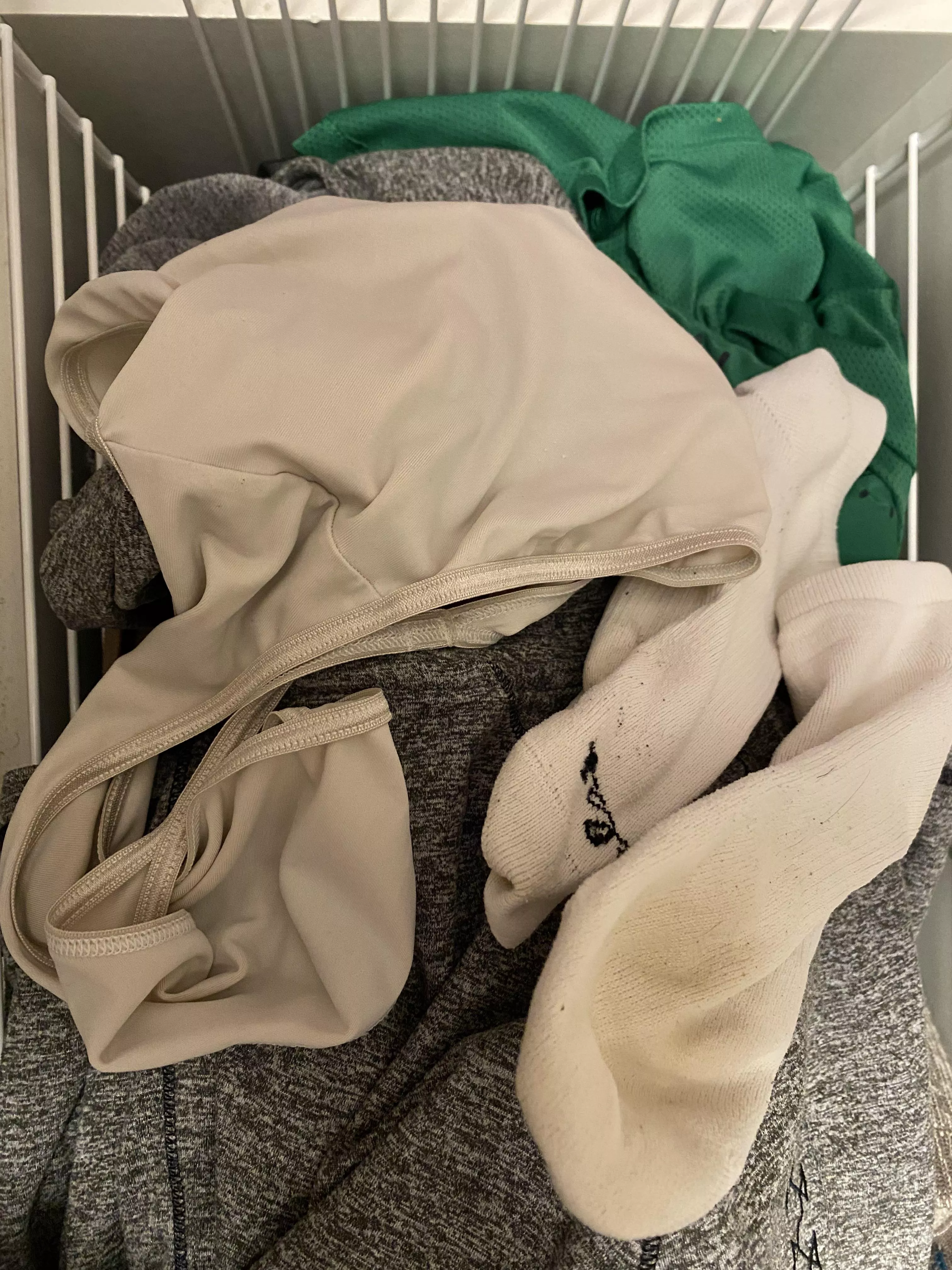 Swim Team’s Dirty Panties and Dirty Socks After a Long Workout. Hamper Happy! posted by SwimTeamHappy