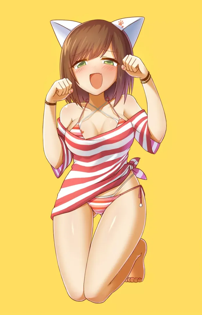 Swimsuit and cat ears [Idolmaster: Cinderella Girls] posted by D45_B053