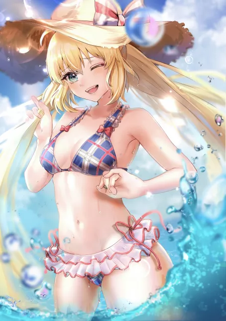 Swimsuit Artoria Caster by theonetruekaiser