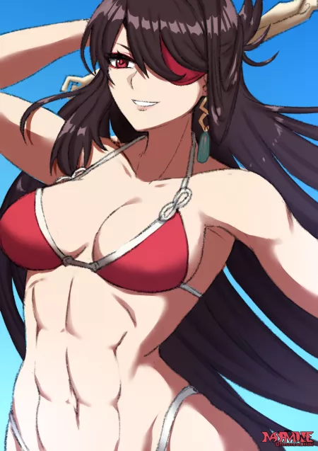 Swimsuit Beidou (@MasamuneOekaki) [Genshin Impact] by elee0228