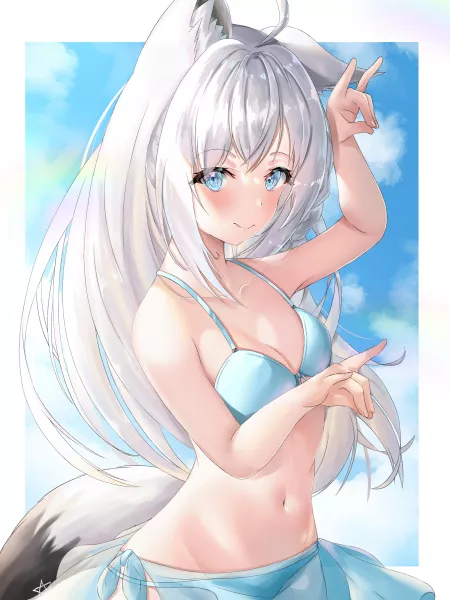 Swimsuit Fubuki [Hololive] by leon_sen