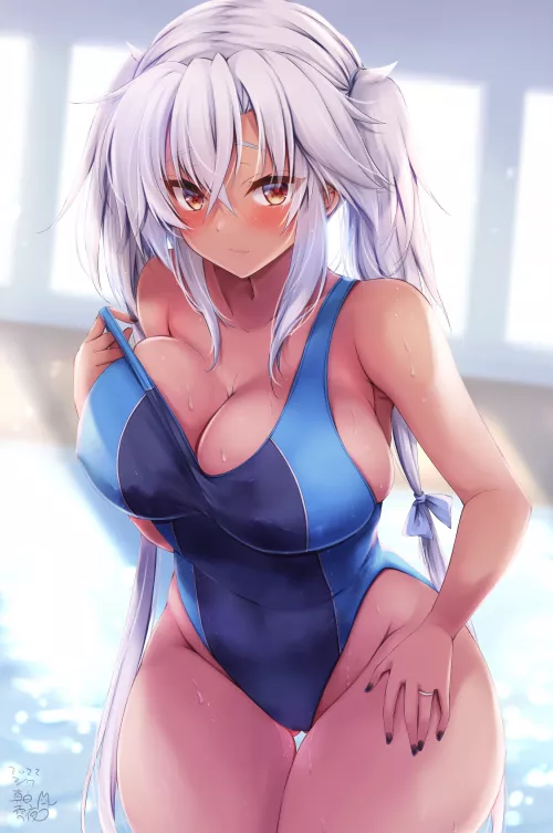 Swimsuit Musashi (Mashiro Yukiya) [Kantai Collection] by sequence_string