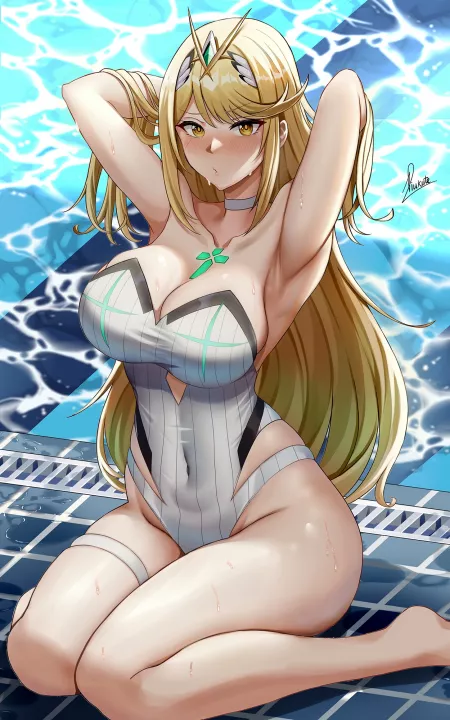 Swimsuit Mythra (Piukute062) by CheetahSperm18