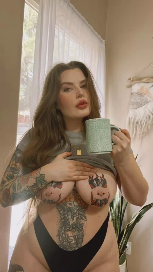 Take me out for coffee? Or are we staying home? 😏🖤 by DesertEmerald