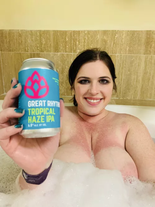 Taking a bath with my bestie in Jamaica with an ipa we smuggled into Jamaica. Such a great NH beer. by Granitestaterxxx