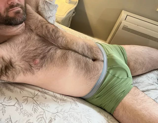 Taking a break from making the bed by SuedeElbows