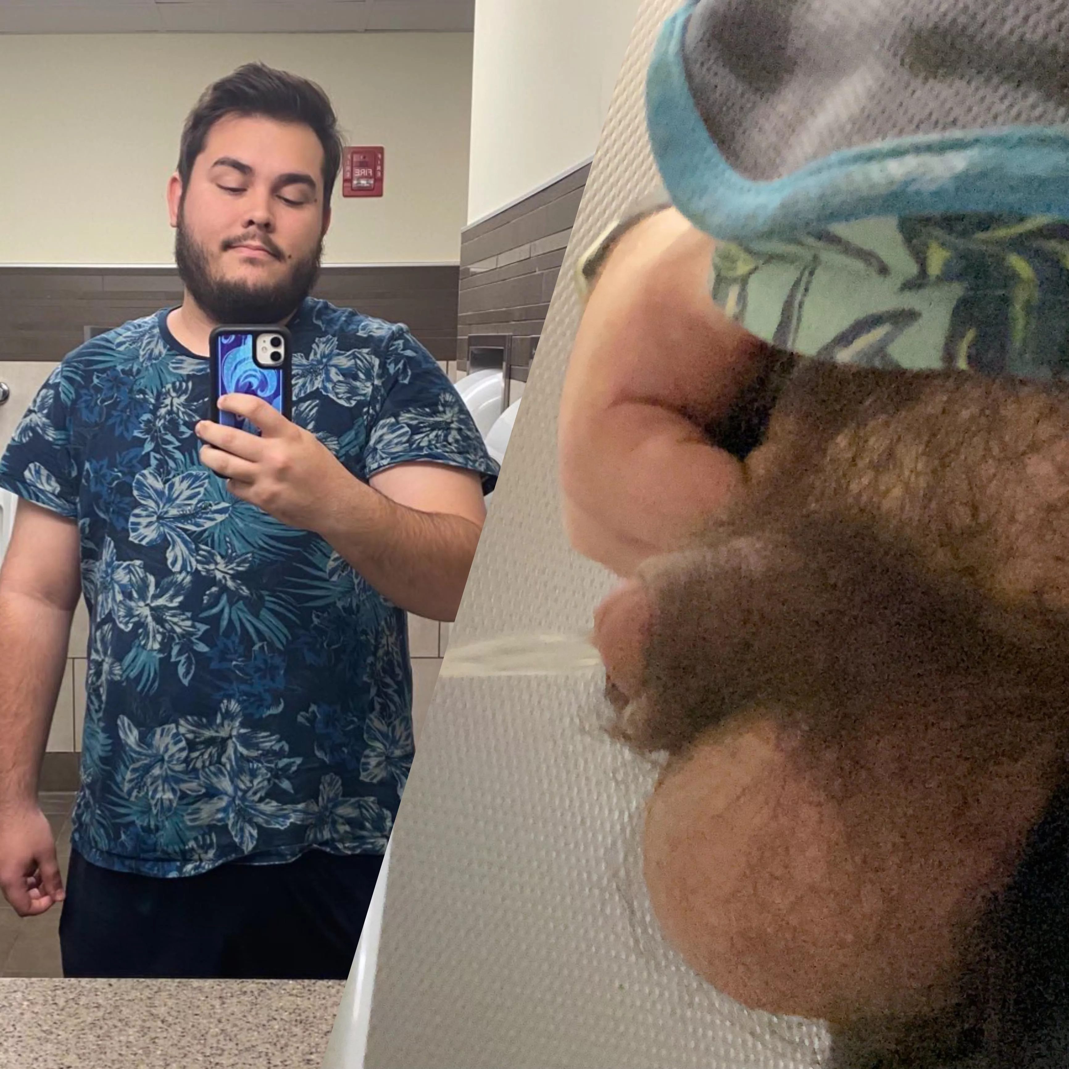 Taking a quick leak at work when my co-worker walks in and sees me filming it 😅 pretty sure he got a little look too 😳👀 posted by jccubb