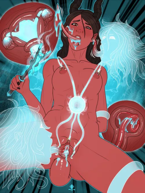 Taking her own tail all the way through(I think) by Just4Friends69