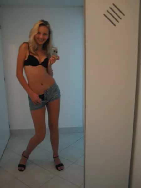 Taking Off Her Jean Shorts by steakflanks