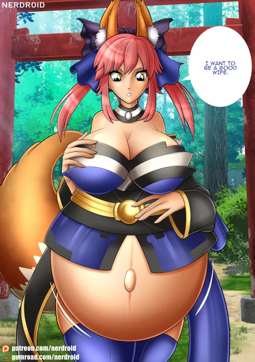 Tamamo No Mae pregnant - Fate/Grand Order - Art by me(NerDroid) by Ner-Droid