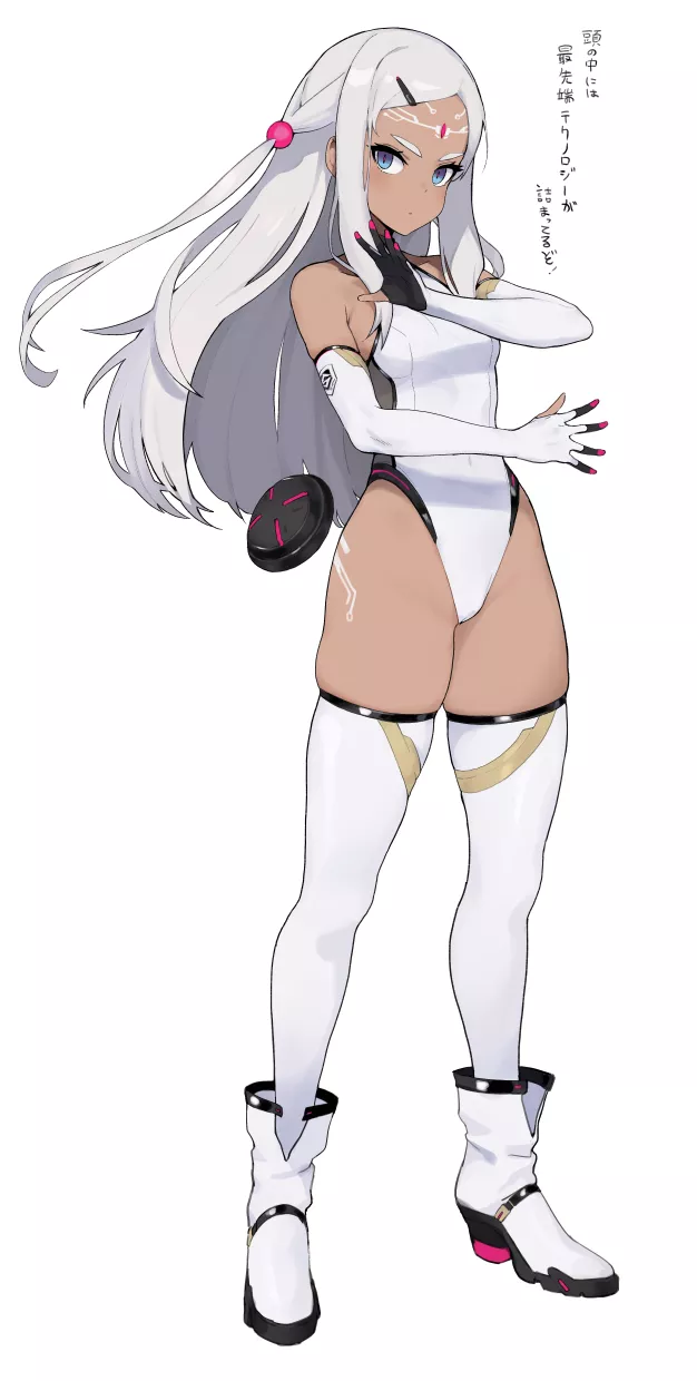 Tan White Highleg Leotard (Accio) [Original] posted by sequence_string