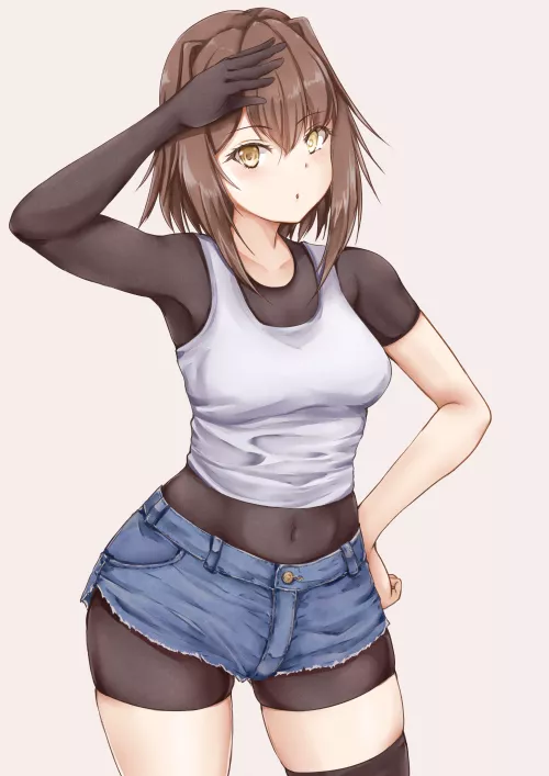 Tank Top And Short Shorts Furutaka (Koru Pera) [Kantai Collection] by sequence_string