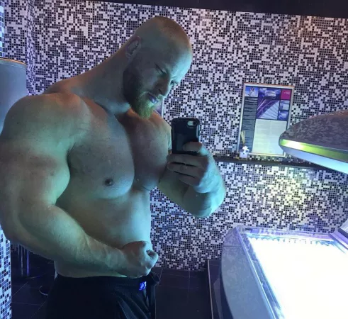 Tanning Selfie by GermanMuscleBeast