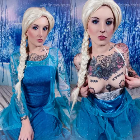 Tattooed Queen Elsa on/off by InfinityWhore by InfinityWhore0