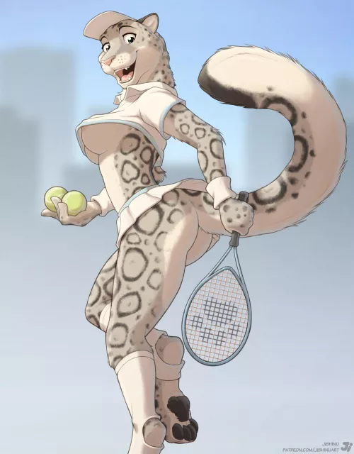 Tennis Cat [F] (Jishinu) by 5headedragon