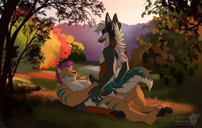 Terrence and Dezz (Vallhund) by TangentYoshi