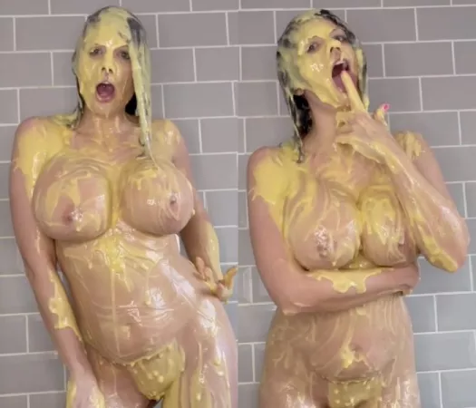 Terri Lou with TheGungeZone covered in custard