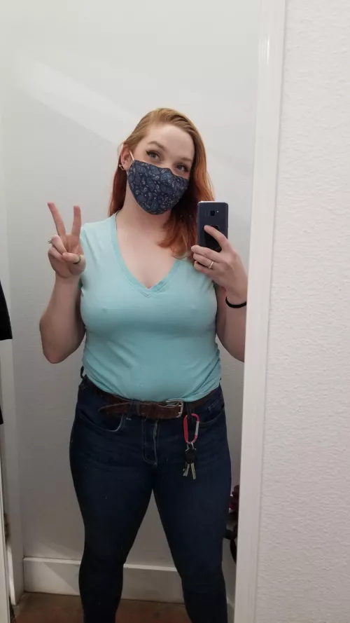 Testing my dress code at work today 😱🙈 by FlamingHotRedHead