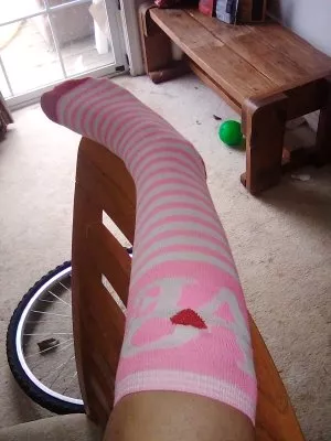 Testing [selling] let me be your valentine with these lovely stripped live socks $30 one week wear. posted by Laceysniffs