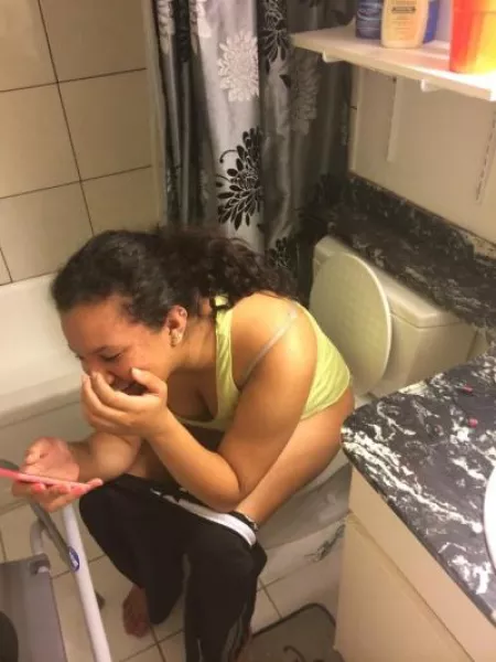 Texting her boyfriend while she's at MY house on MY toilet shitting! by extrawrinkly_NUTSACK