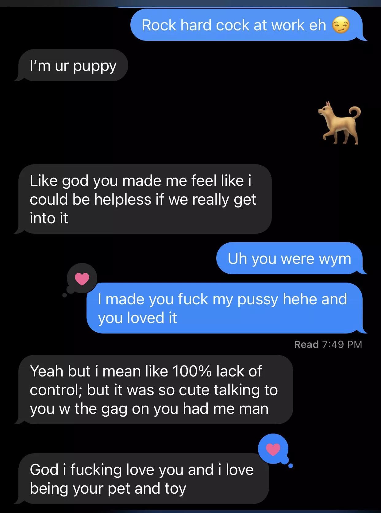 Texting the good boy while he’s at work ❤️‍🔥 posted by WolvesKeepYouWarm