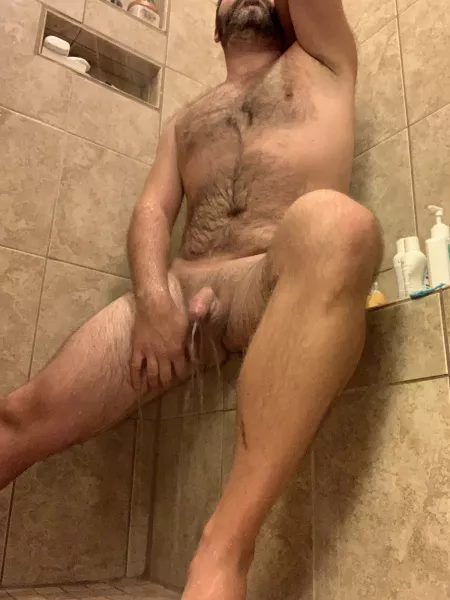 Thank god for benches in showers because after being up all night with coughing kids, I need a rest by NotJohnDaly