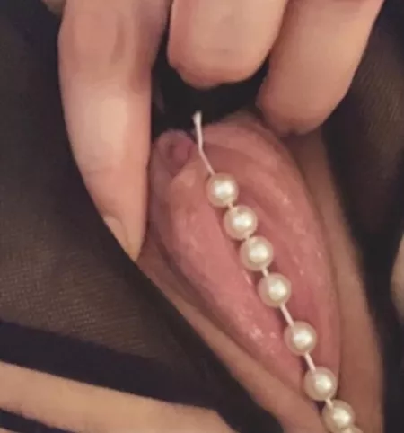 Thanks for the first pussy post love 🥰 I’m a little less nervous to share these pearls sliding in between my slippery pink lips, a littttle less. Saturday morning, hungry anyone? 😉 by wallflowercouple