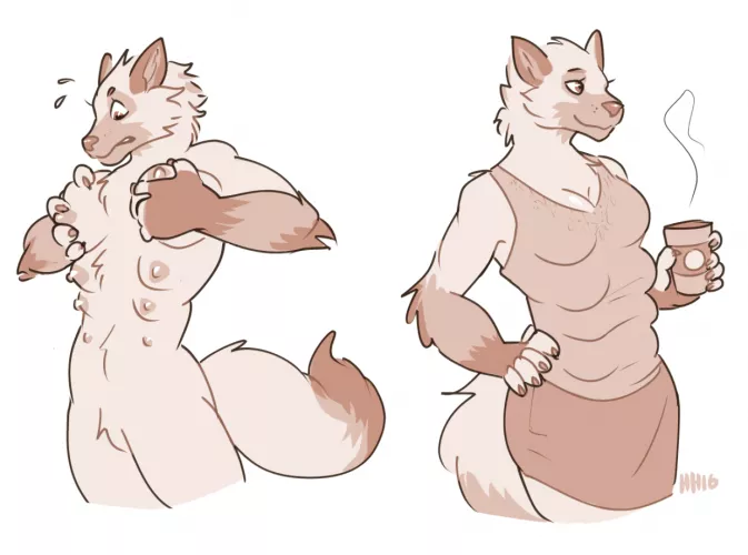 That awkward moment when you've got way too many tits [F Anthro Wolf Breast Expansion; Multibreast] (hhazard) by jpg_enjoyer