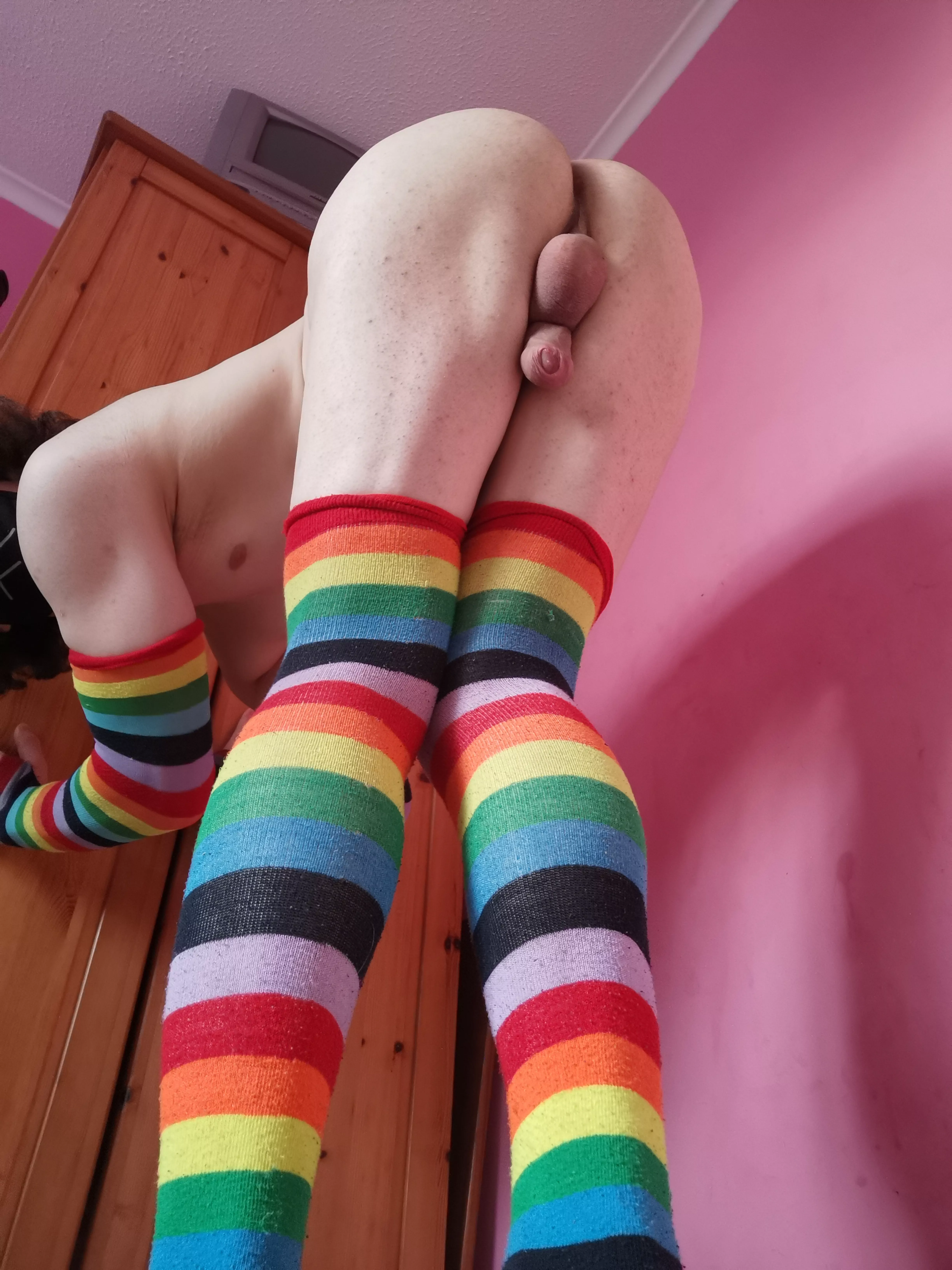 That rainbow booty 🌈 posted by rainbow-femboy