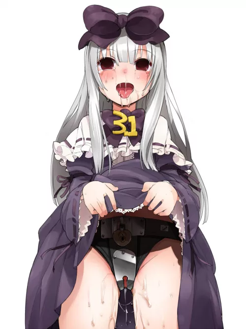 That's a good girl, lift up your dress and show us your belt~! [Unknown] by AshleyOuO