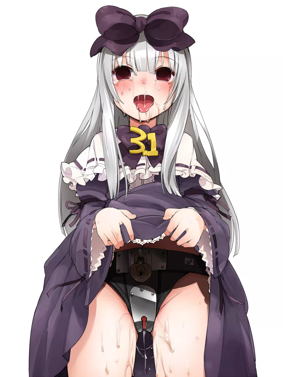 That's a good girl, lift up your dress and show us your belt~! [Unknown] posted by AshleyOuO