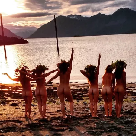 The Beach Party starts by sunset by NaturistPictures