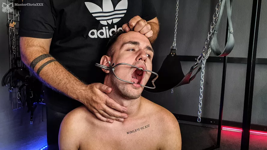 The camera worked all night! I am very tired, but I definitely wanted to show you this picture! 🥵😈 I opened and fixed his jaw. The road to his throat is clear!🔥 Do you want to see more? Join my world! 😈 by masterchrisxxx