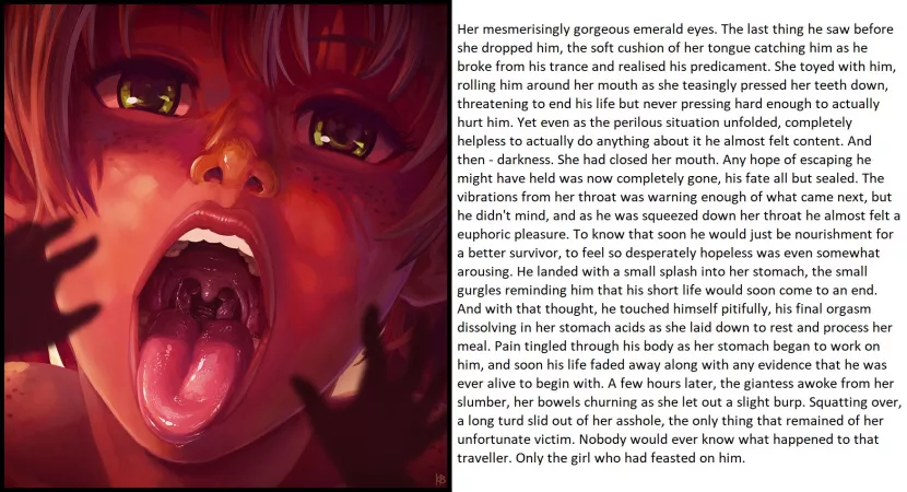 The Circle Of Life [caption] [oral vore] [digestion] [disposal] original artwork by Karbo by CFCkyle