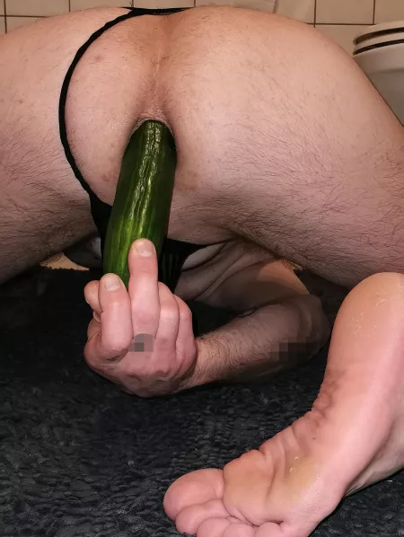 The cucumber is pretty fat for my tight ass 😋 by xxx66684