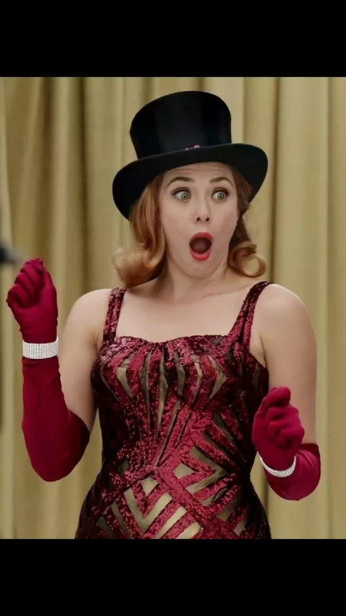 The face Elizabeth Olsen makes when you take your huge hard cock out of your pants by home800