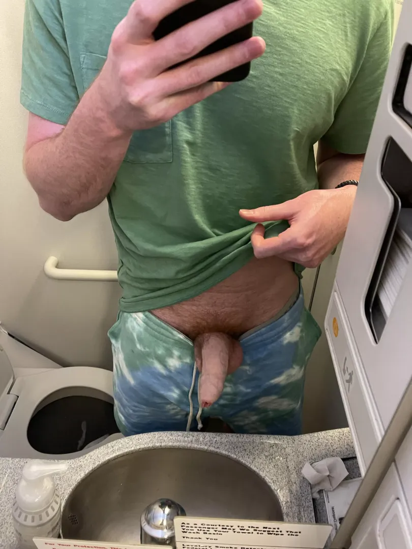 The flight attendants were inches away but I had to pull my dick out posted by thestepbrothers69