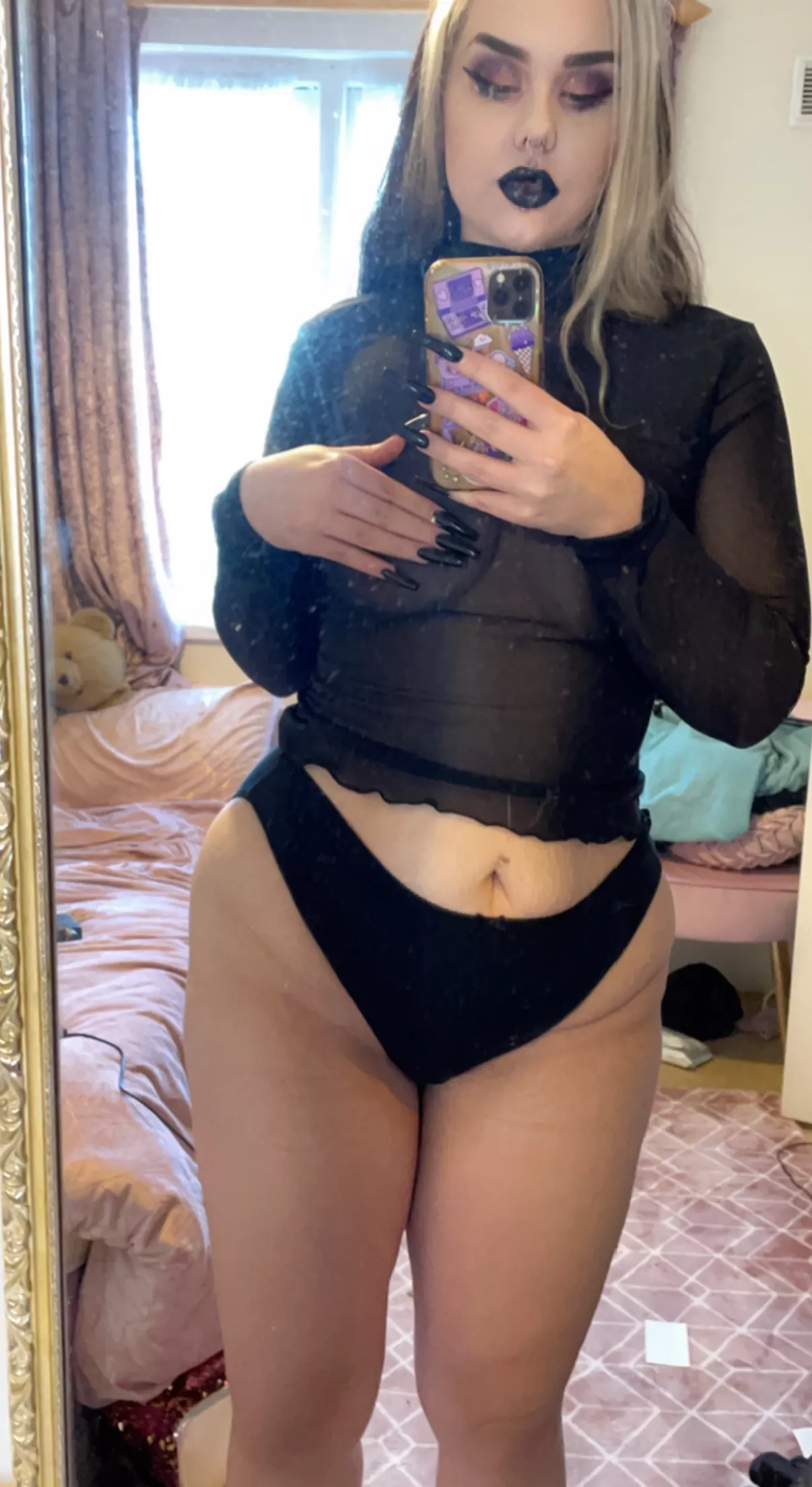 The goth gf appeal is real until my piercings get stuck in your zipper. posted by BimboGothQueen