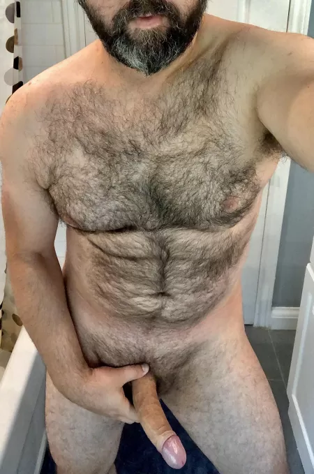 The hair on my chin is black and white, and you can stroke it if you want while you ride me all night. by OGNintendad