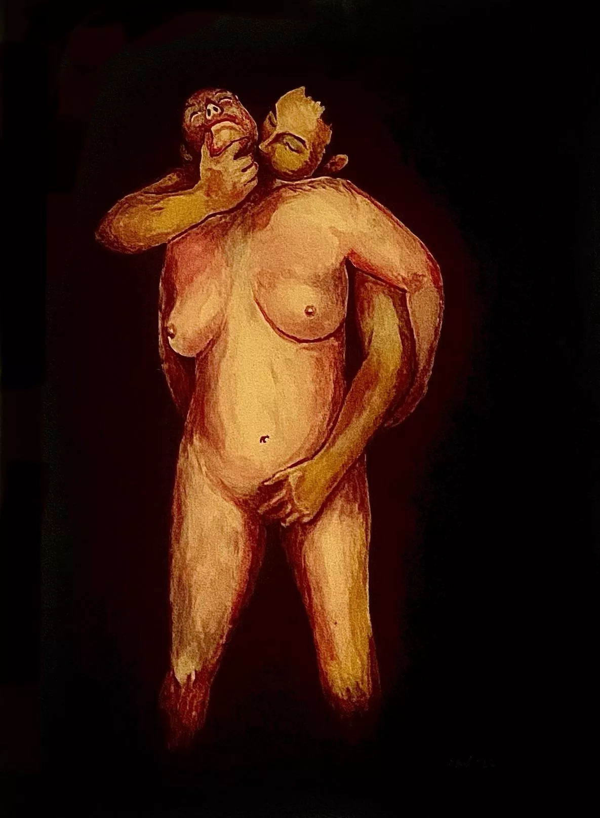 “The Kiss” - acrylic on panel by me posted by SnuffyKilroy