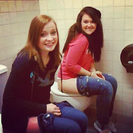 The ladies' room is having a 2-for-1 special by CatpainTpyos